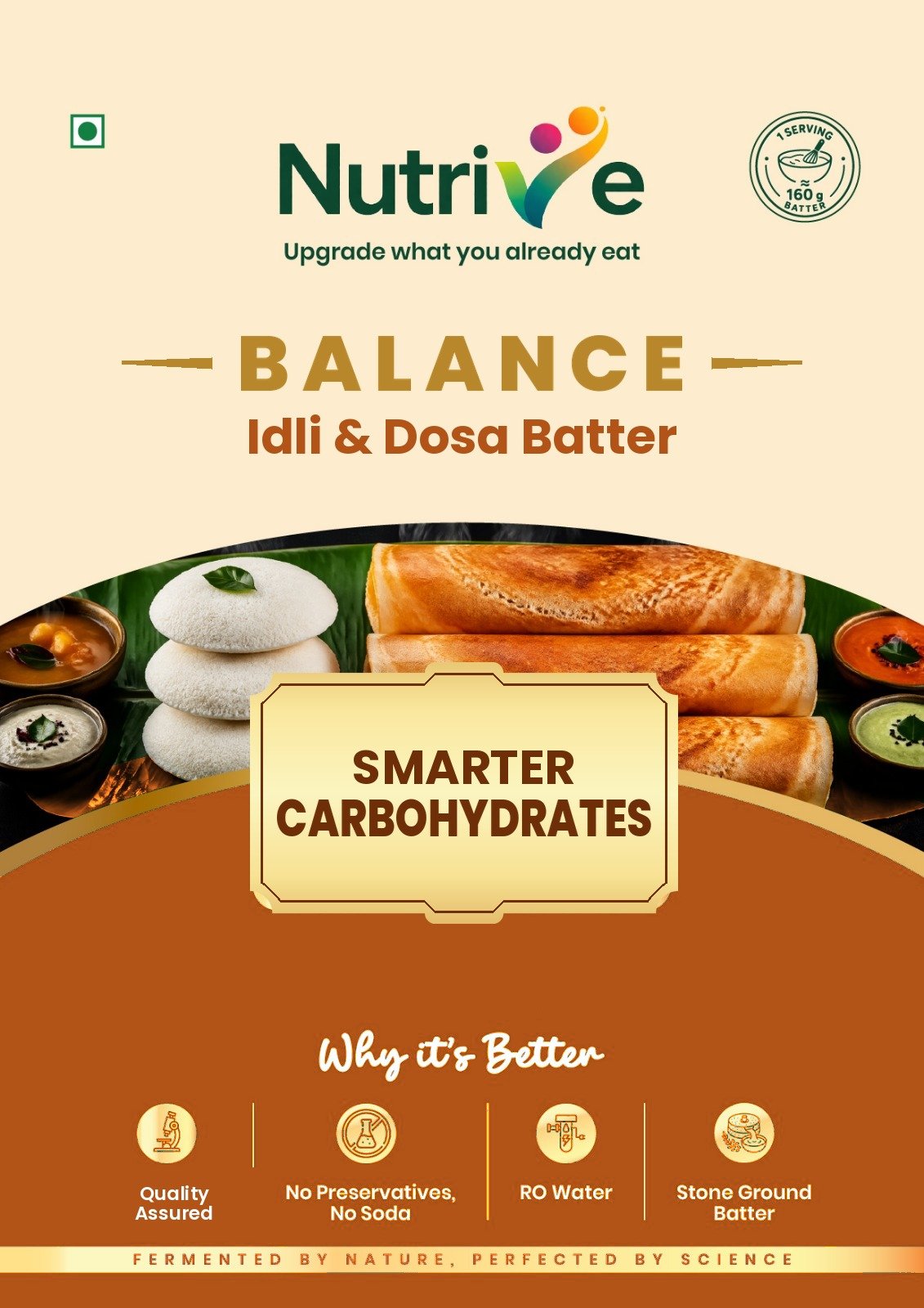 Nutrive Balance dosa and idli batter pouch — smarter carbohydrates